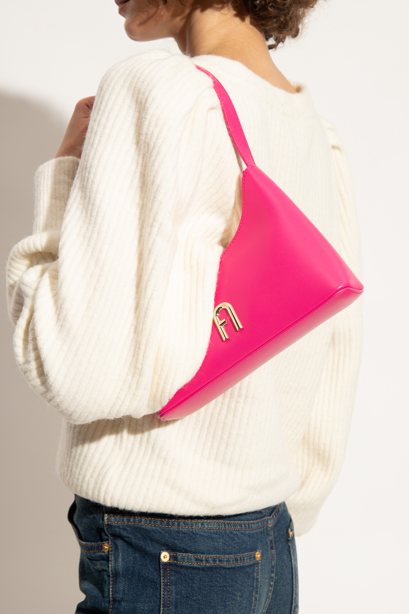 Pink 'Diamante' shoulder bag with logo Furla